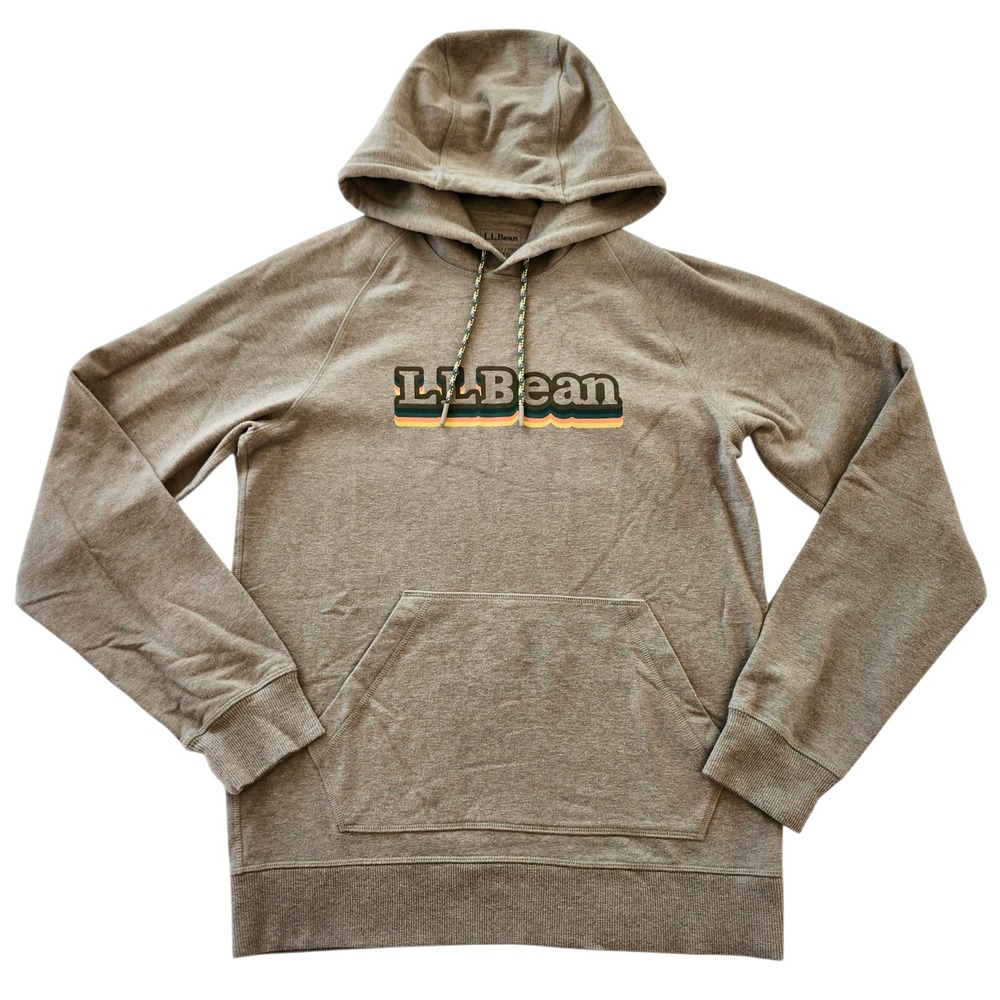 LL Bean Men's Logo Comfort Camp Hoodie Pullover Sweatshirt Long Sleeve Sz Small